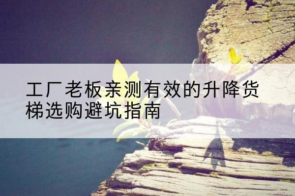 西和升降货梯怎么选-工厂老板亲测有效的升降货梯选购避坑指南