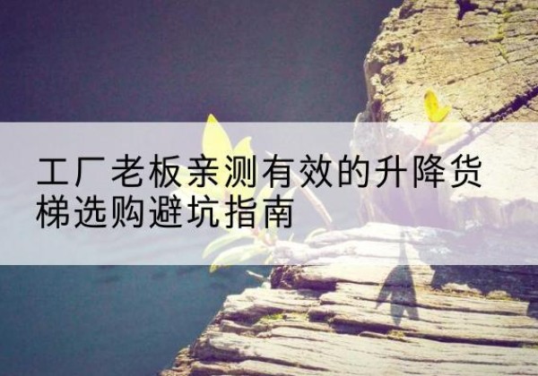 西和升降货梯怎么选-工厂老板亲测有效的升降货梯选购避坑指南